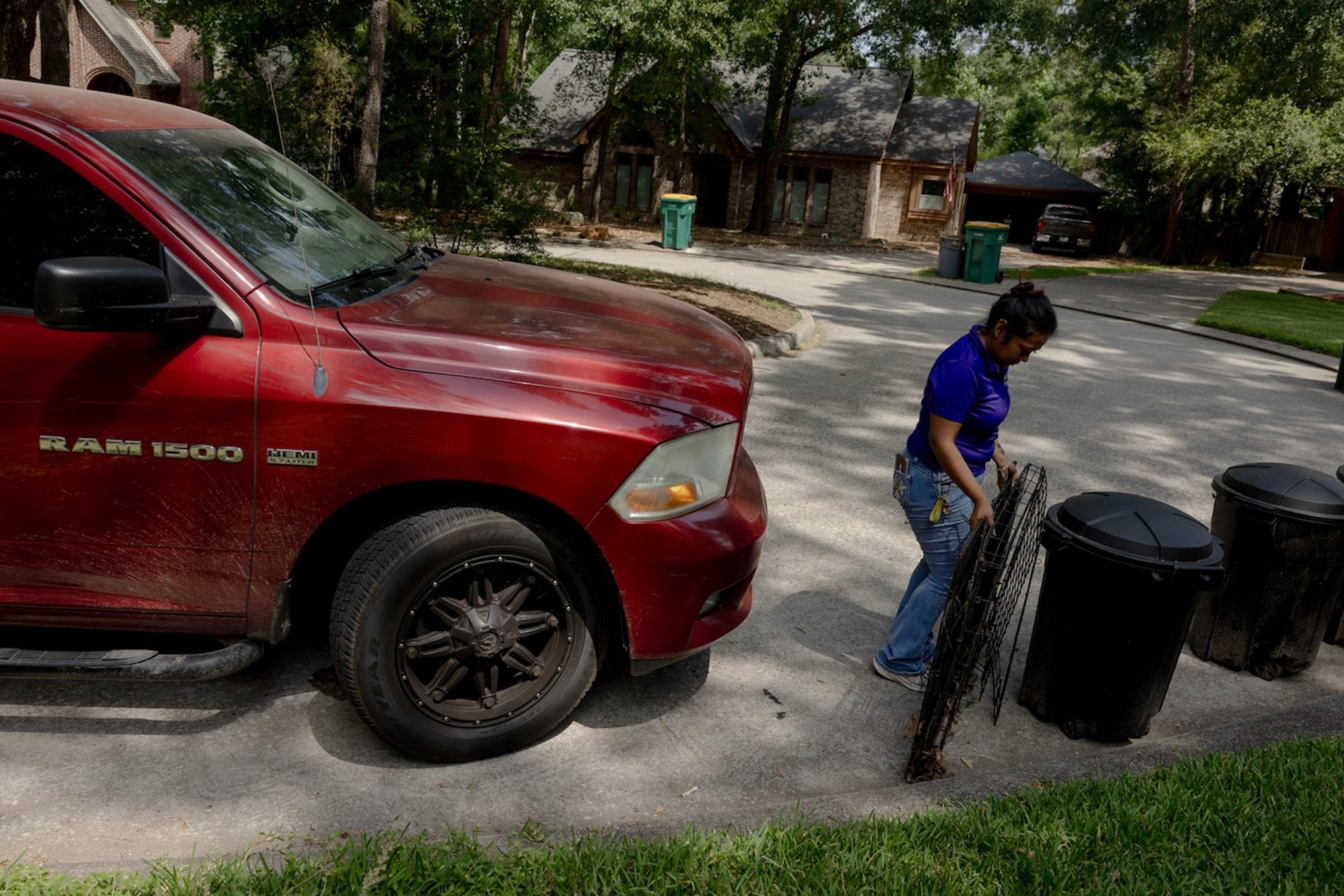 Lisbet Avila at a landscaping client’s home in May.
