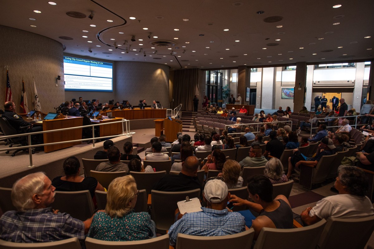 An Irving City Council meeting on Aug. 01, 2024 in Irving, Texas.
