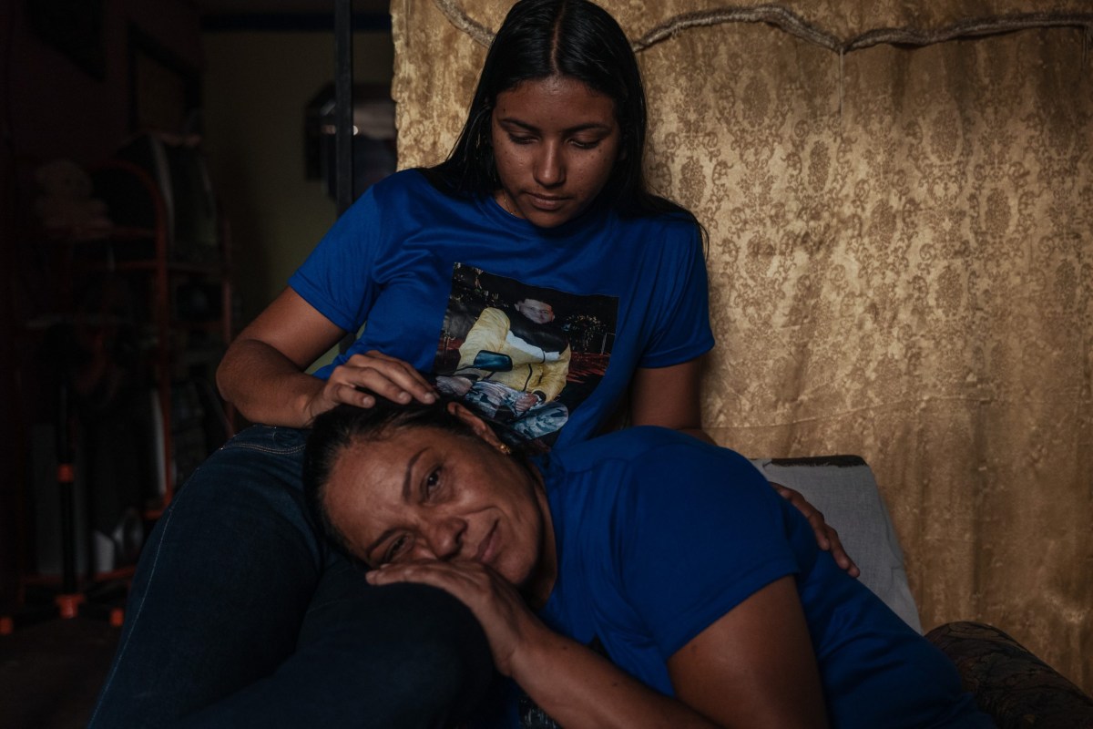 José Manuel Ramos Bastidas’ wife, Roynerliz Rodríguez, and mother, Crisálida del Carmen Bastidas de Ramos, at their home in El Tocuyo, Venezuela.