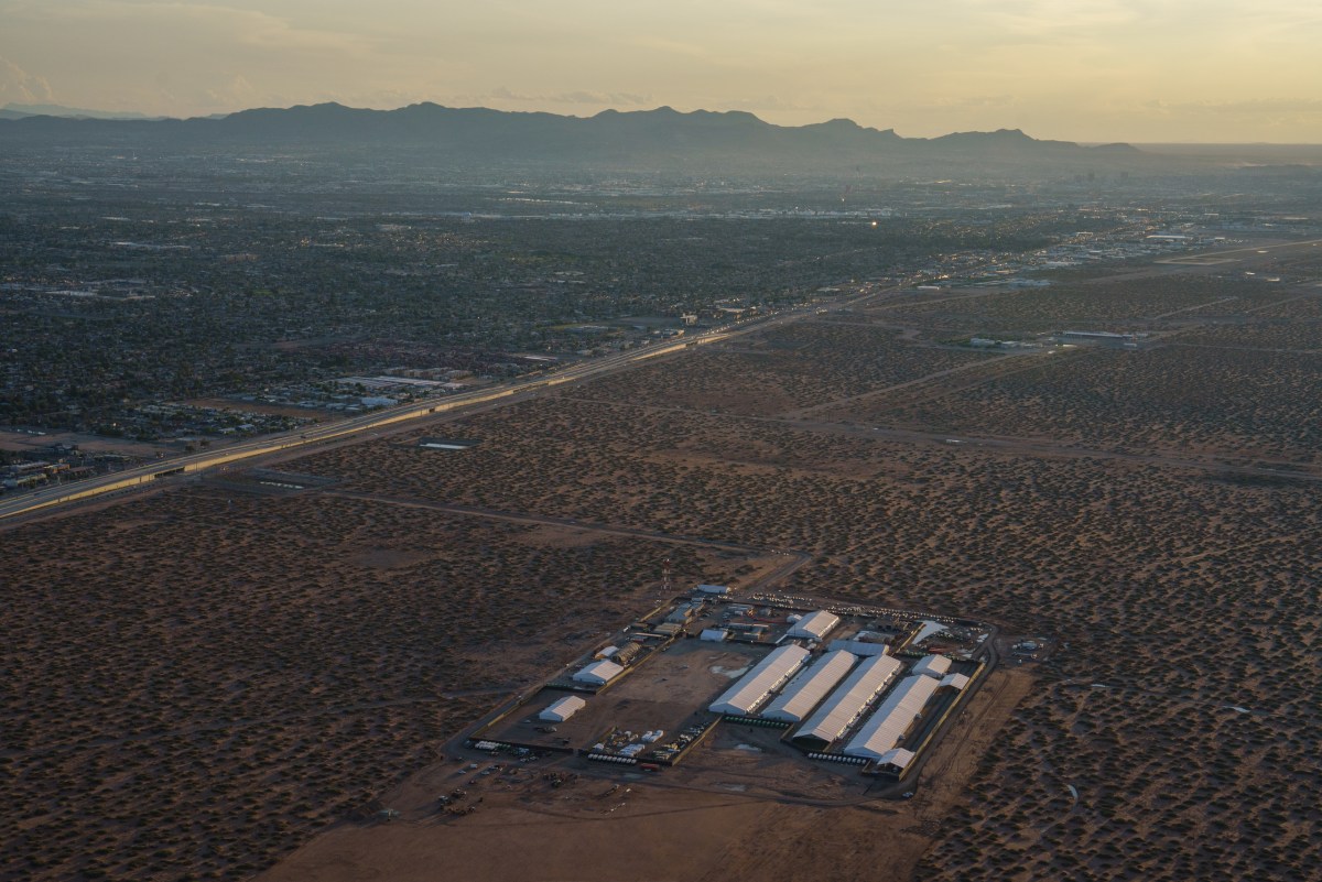 The Camp East Montana detention facility, located on the outskirts of El Paso at Fort Bliss, is seen on Sept. 7, 2025.