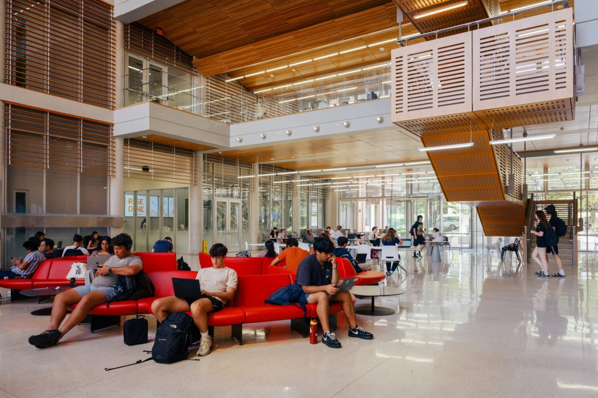 Students study and work in the Gates-Dell Complex at the University of Texas at Austin on Sept. 19, 2025.