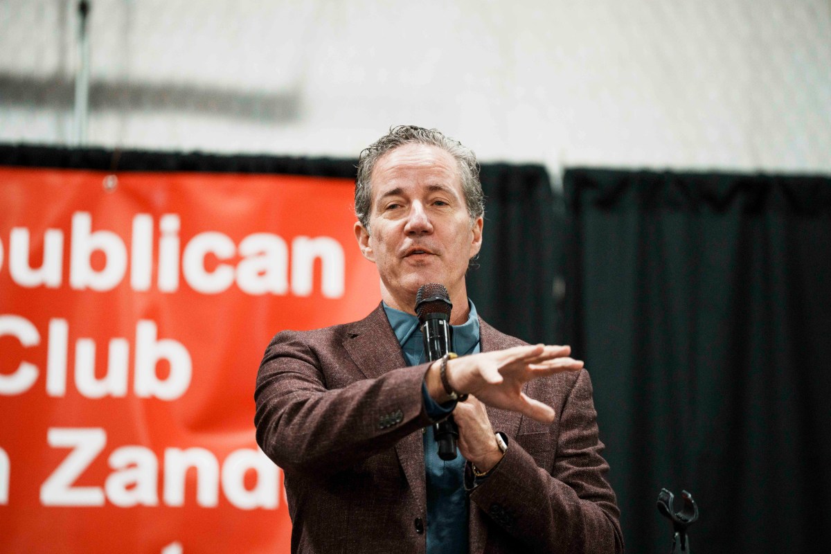 Acting Texas Comptroller Kelly Hancock, whose agency oversees the state's private school voucher program, answers a question during a Texas Republican candidate debate forum the Civic Center in Canton on Saturday, Jan. 17, 2026.