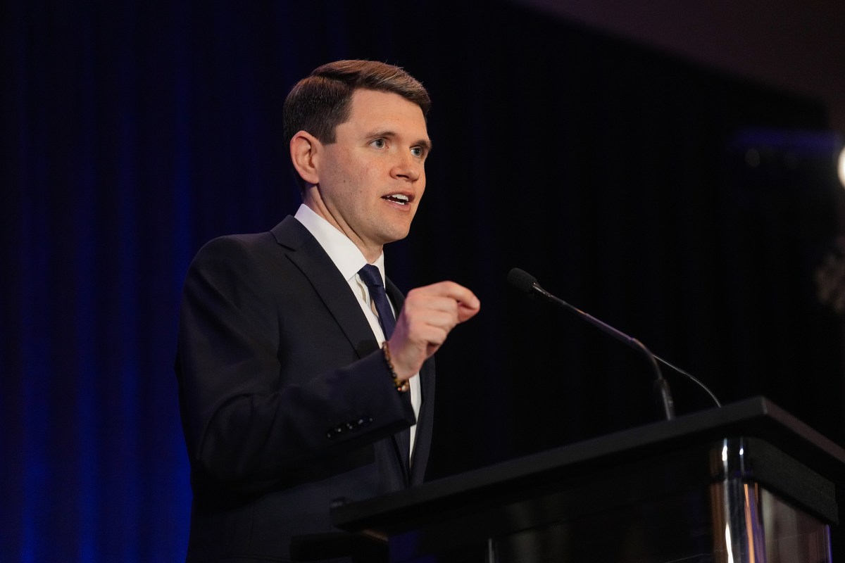 State Rep. James Talarico, Democratic candidate for U.S. Senate, answers a moderator’s question during a debate at the 2026 Texas AFL-CIO COPE Convention in Georgetown on Jan. 24, 2026.