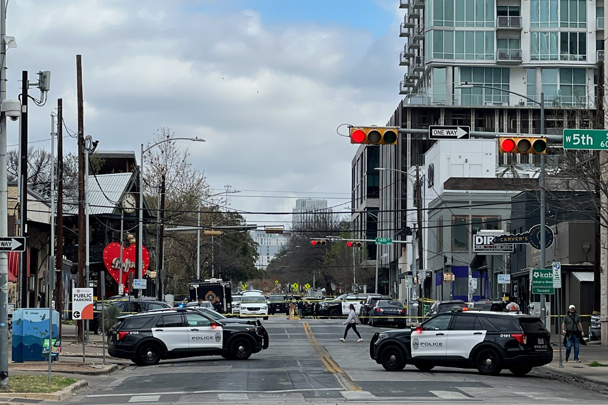Scene of the overnight shooting at a downtown Austin bar that left 3 dead, including suspect, on Sunday, March 1, 2026.