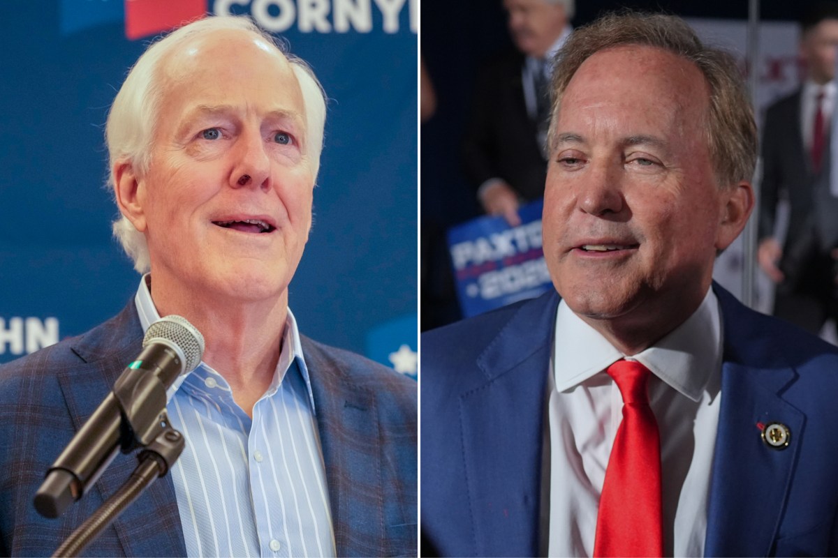 From left: U.S. Sen. John Cornyn and Texas Attorney General Ken Paxton will face off in a runoff.