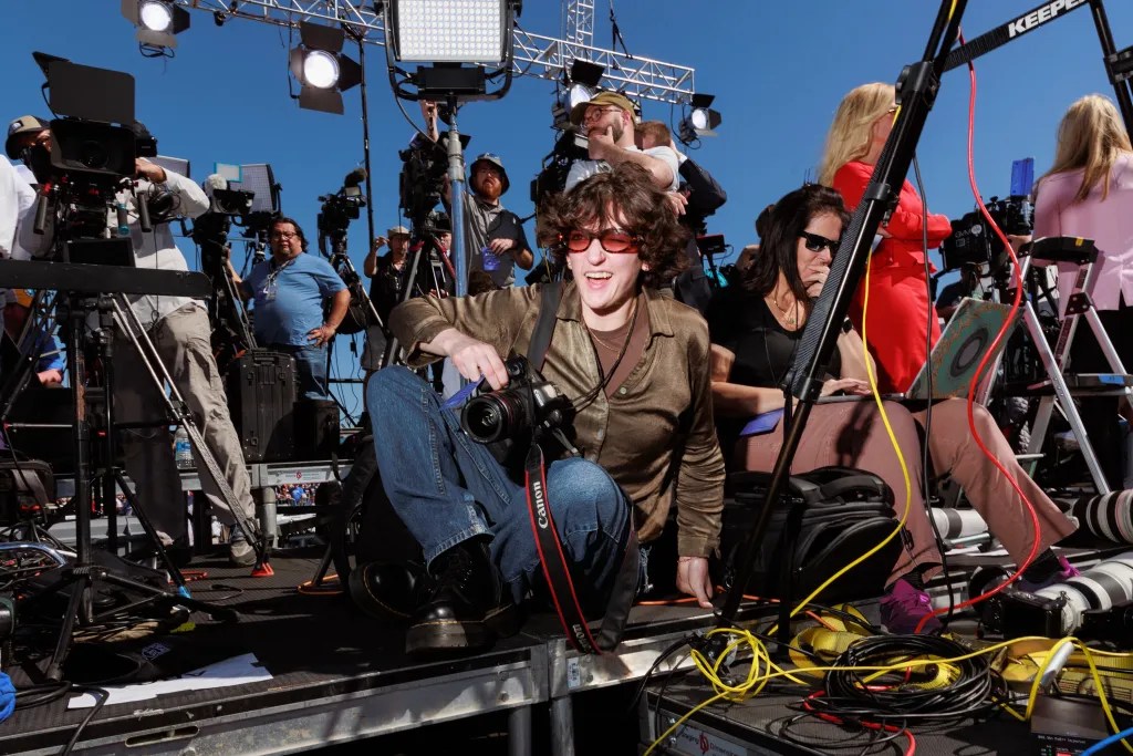 Photogrpahy fellow Leila Saidane at a Trump rally in 2023.