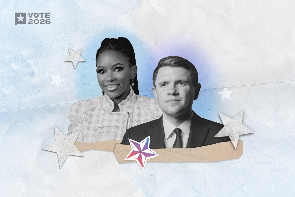 Jasmine Crockett, left, and James Talarico, Democratic candidates for U.S. Senate.